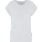 New Morning Studios Ladies regular extended shoulder tee white