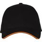 Black&Match Casquette 6 pans black/orange