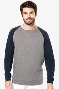 Image produit Sweat-shirt BIO bicolore col rond manches raglan homme