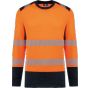 WK Designed To Work Sweat-shirt de sécurité recyclé col rond unisexe hi_viz_orange/navy