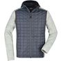 James&Nicholson Men´s Knitted Hybrid Jacket light_melange/anthracite_melange