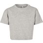 Build Your Brand Girls Cropped Jersey Tee heather_grey