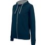 Kariban sweat-shirt zippé capuche contrastée femme navy/fine_grey