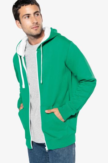 Image produit sweat-shirt zippé capuche contrastée