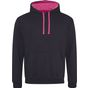 AWDis Just Hoods Varsity Hoodie jet_black/hot_pink