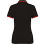 Kariban Polo femme manches courtes à liserés contrastés black/red