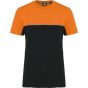 WK Designed To Work T-shirt bicolore écoresponsable manches courtes unisexe black/orange