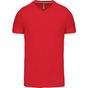 Kariban T-shirt col V manches courtes red