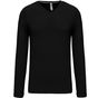 Kariban T-shirt col V manches longues - black - L