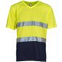 yoko T-Shirt col V haute visibilité top cool hi_vis_yellow/navy