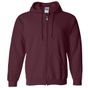 Gildan Adult Full Zip Hooded Sweatshirt marron