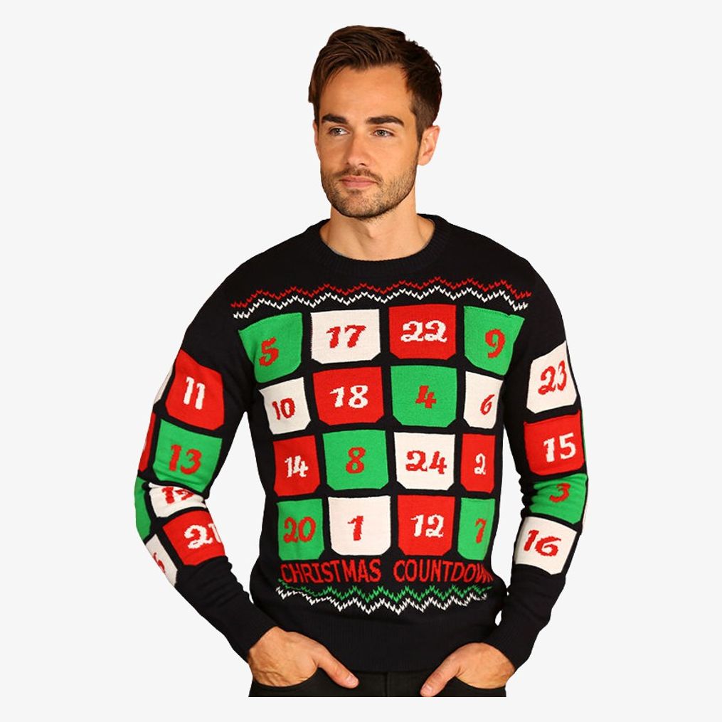 Pull de Noël 3D Calendrier de l'Avent avec poches christmas shop