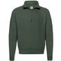 fruit of the loom Classic Zip Neck Sweat vert_bouteille