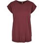 Build Your Brand Ladies Organic Extended Shoulder Tee cherry