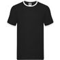 fruit of the loom Ringer Tee noir/blanc