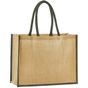 westfordmill Tote bag classique en jute amidonné naturel natural/olive_green