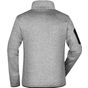 James&Nicholson Men´s Knitted Fleece Jacket light_grey_melange/red