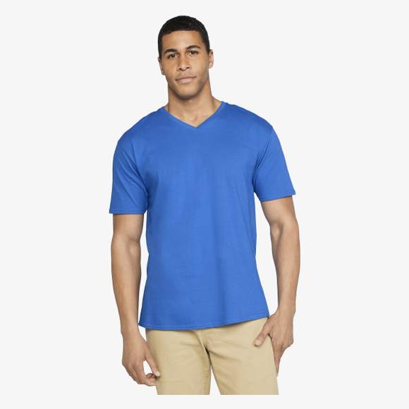 Premium Cotton Adult V-Neck T-Shirt Gildan