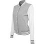 Build Your Brand Ladies Sweat College Jacket heather_grey/white