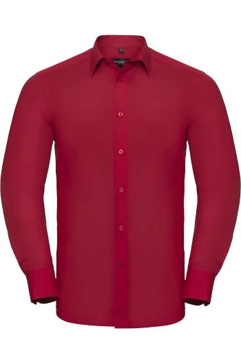 Image produit Chemise en Popeline Polyester Coton cintrée manches longues homme