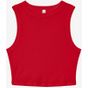 Bella Women's micro rib muscle crop tank solid_red_blend