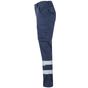 Velilla Pantalon stretch multipoches à bandes réfléchissantes navy