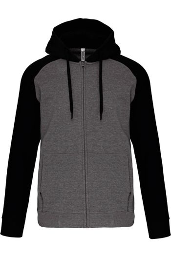 Image produit Veste molleton zippée capuche bicolore unisexe