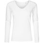 Xo by Promodoro Women´s V-Neck T-Shirt Longsleeve white