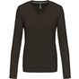 Kariban T-shirt col V manches longues femme dark_khaki