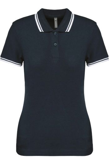 Image produit Polo femme manches courtes à liserés contrastés