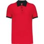 Kariban Polo piqué bicolore homme red/black