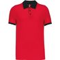 kariban Polo piqué bicolore homme red/black