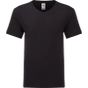 fruit of the loom Iconic V neck T men black