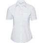 Russell Chemise en Popeline Polyester/Coton classique courtes allongées Femme white
