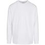 Build Your Brand Organic Long Sleeve With Cuffrib white