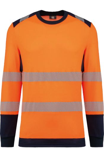 T-shirt de sécurité recyclé col rond manches longues unisexe