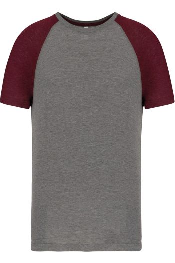 Image produit T-shirt triblend bicolore sport manches courtes unisexe