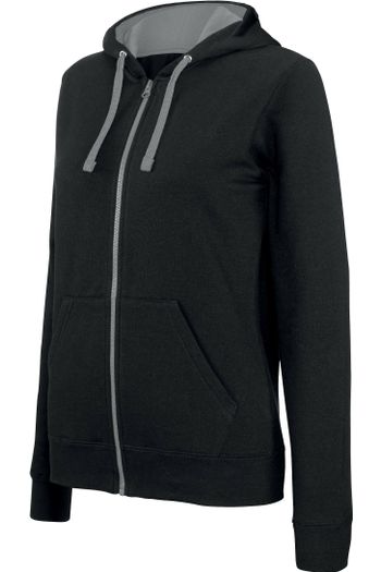 Image produit sweat-shirt zippé capuche contrastée femme