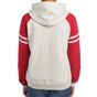 Jerzees Nublend® varsity colour-block hooded sweatshirt oatmeal_heather/fiery_red_heather