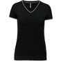 Kariban T-shirt maille piquée col V femme black/light_grey/white