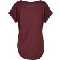 Build Your Brand Ladies Long Slub Tee cherry