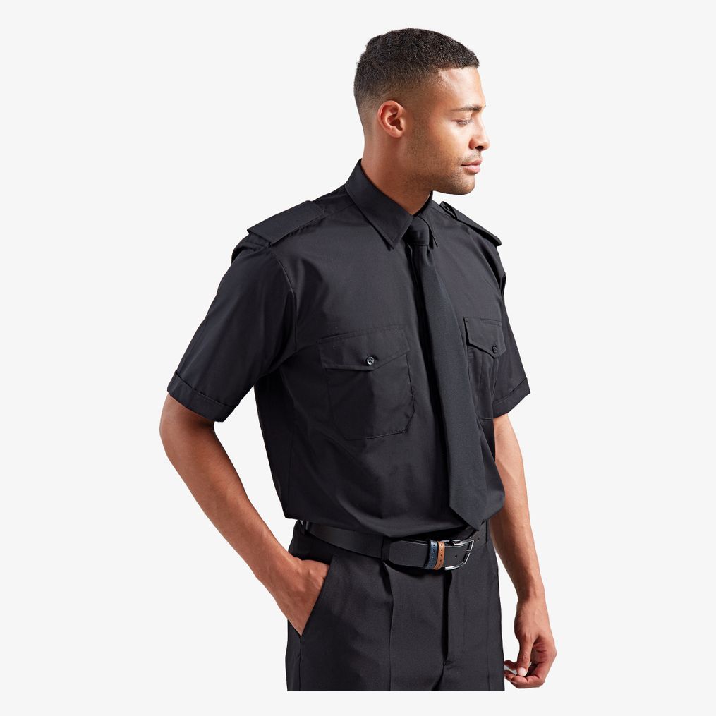 Chemise pilote à manches courtes pour homme Premier