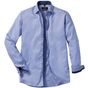 Russell Collection Men’s long sleeve tailored contrast herringbone shirt light_blue/mid_blue/bright_navy