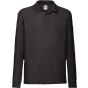 fruit of the loom Kids 65/35 long sleeve polo black