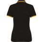 Kariban Polo femme manches courtes à liserés contrastés black/yellow