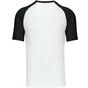 kariban Baseball - T-shirt bicolore manches courtes white/black