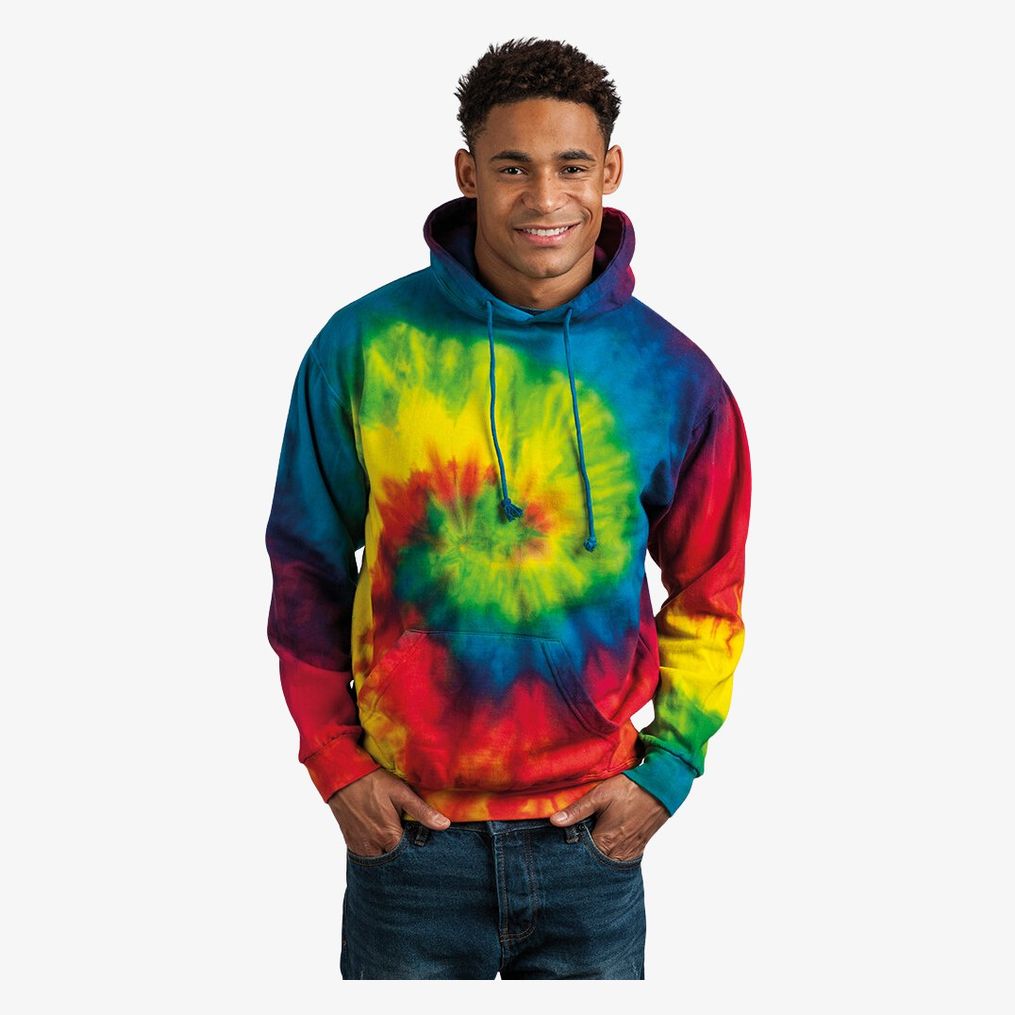 Rainbow Tie-dyes Hoodie Colortone