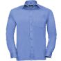 Russell Chemise en Popeline Polyester/Coton classique manches longues homme corporate blue