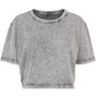 Build Your Brand Ladies Acid Washed Cropped Tee grey_black