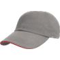 Result Heavy brushed cotton low profile cap grey/red
